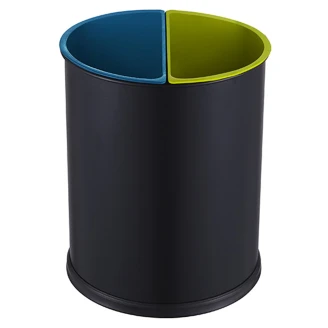 Affaldsspand til Sorteret Affald 15 l Svart Matt med 2 Inderbeholdere