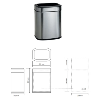 Fingeraftrykssikker Affaldsspand 6 l Krom Matt