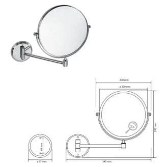 Kosmetikspejl <strong>Elega</strong>  Krom Blank 20 cm