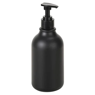 Rund Plastflaske med Pumpe til Sæbedispenser Svart Matt 500 ml