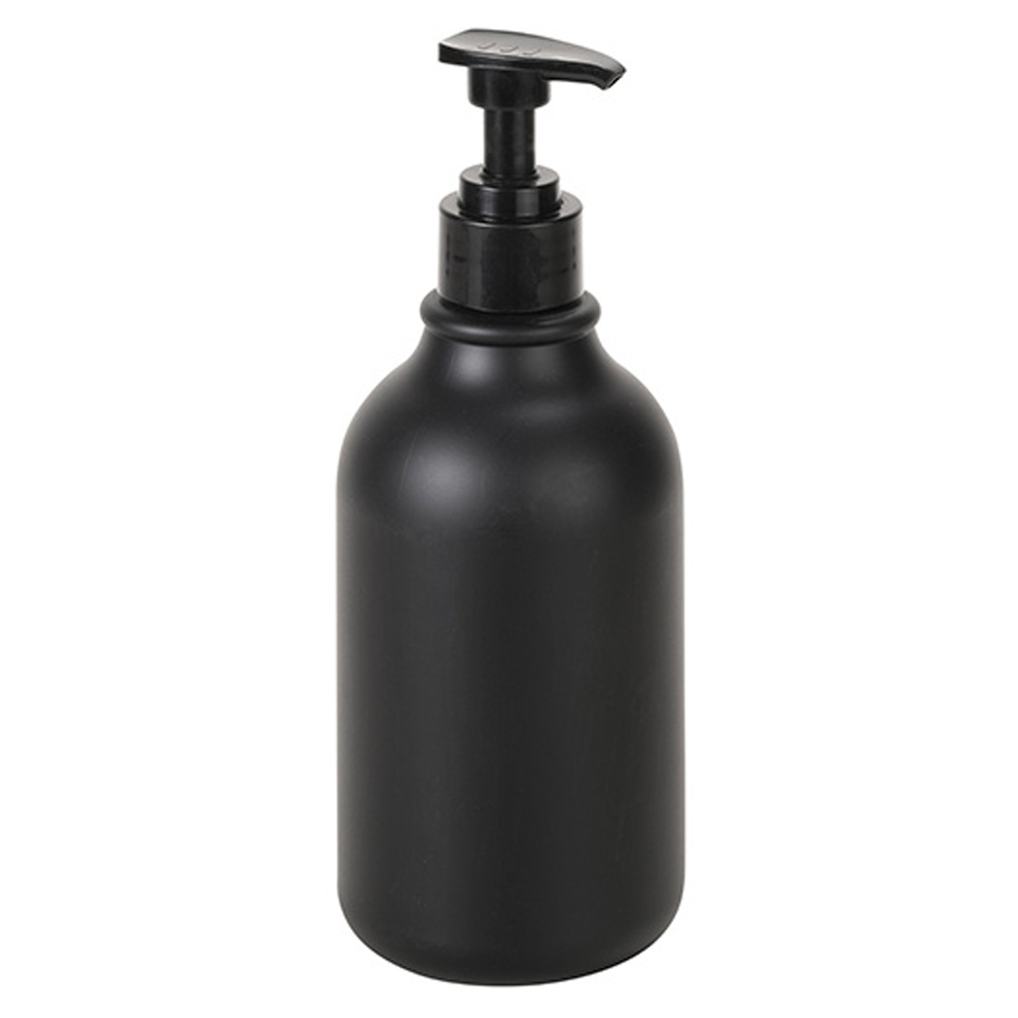 Rund Plastflaske med Pumpe til Sæbedispenser Svart Matt 500 ml