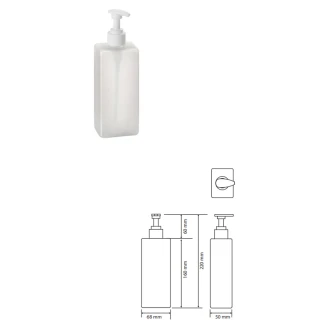 Firkantet Plastflaske med Pumpe til Sæbedispenser 500 ml