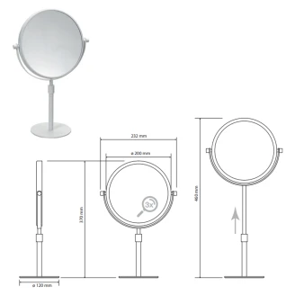 Kosmetikspejl <strong>Vionne</strong>  Vit Matt 20 cm