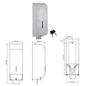 Sæbedispenser Krom Matt 1100 ml