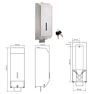 Sæbedispenser Krom Blank 1100 ml