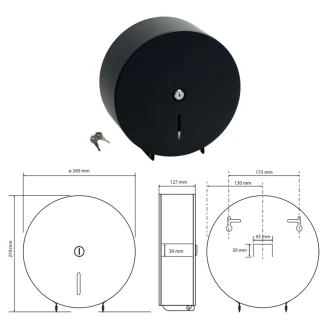 Toiletpapirholder Jumbo Svart Matt 26 cm