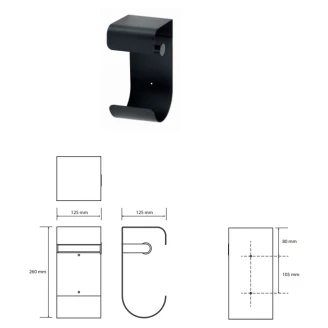 Dobbelt Toiletpapirholder Svart Matt