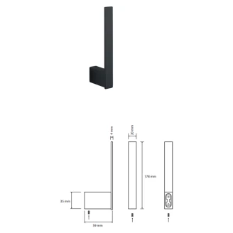 Toiletpapirholder til Reservruller <strong>Cavelle</strong>  Svart Matt