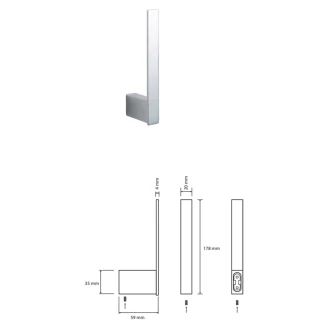 Toiletpapirholder til Reservruller <strong>Zave</strong>  Krom Blank
