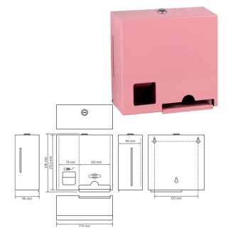 Dispenser til Menstruationsbeskyttelse Rosa Matt 23 cm