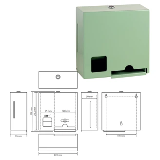 Dispenser til Menstruationsbeskyttelse Grøn Matt 23 cm