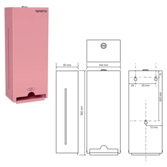 Dispenser til Menstruationsbeskyttelse Rosa Matt 37 cm
