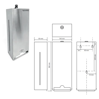 Dispenser til Menstruationsbeskyttelse Krom Matt 37 cm