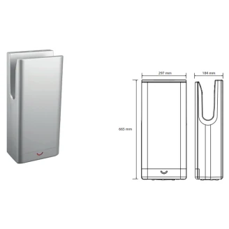 Automatisk Håndtørrer 1650 W Krom Blank med HEPA filter