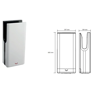 Automatisk Håndtørrer 1650 W Krom Blank med HEPA filter