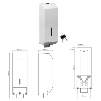Sæbedispenser Vit Matt 1100 ml