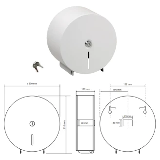 Toiletpapirholder Jumbo Vit Matt 20 cm