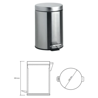 Affaldskurv Krom Matt 12 L