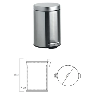 Affaldskurv Krom Matt 12 L