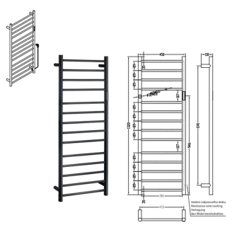 El Håndklædetørrer 180 W <strong>Svalin</strong>  Sort Mat
