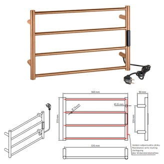 El Håndklædetørrer 63 W <strong>Svalin</strong>  Kobber Mat