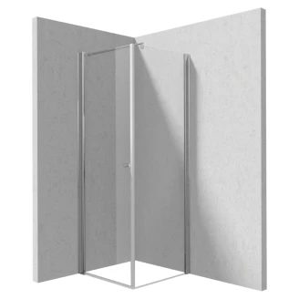 Brusehjørne med Drejelig Brusedør <strong>Kerria Plus</strong>  80 + 70 cm Krom Blank