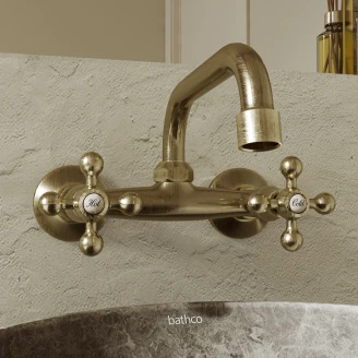 Vægmonteret Håndvaskarmatur <strong>Bexley</strong>  Guld Mat