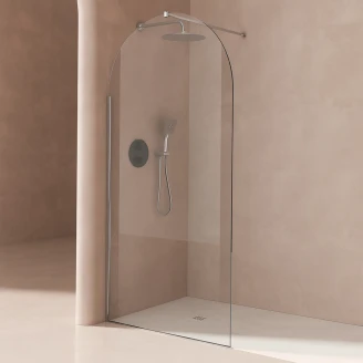 Brusevæg <strong>Amelise</strong>  Krom Blank 8 mm 100x210 cm + Profilpakke