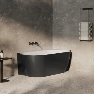 Ravak Hjørnebadekar Freedom Sort Mat 170x86 cm Højre