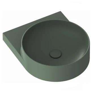 Ravak Håndvask Grøn <strong>Yard</strong>  40 cm med Bundventil og Sort Beslag