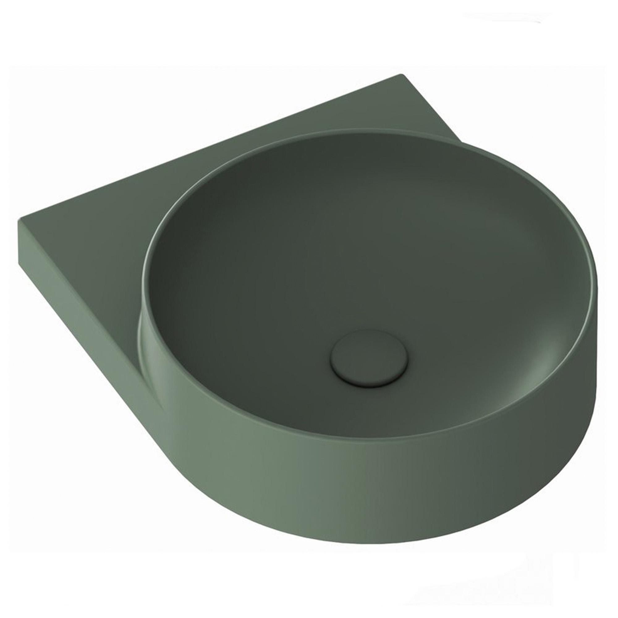 Ravak Håndvask Grøn Yard 40 cm med Bundventil og Sort Beslag