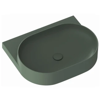 Ravak Håndvask Grøn <strong>Yard</strong>  60 cm med Bundventil og Sort Beslag