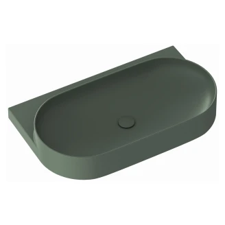 Ravak Håndvask Grøn <strong>Yard</strong>  80 cm med Bundventil og Rustfrit Stål Beslag