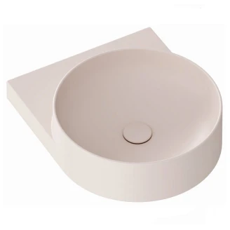 Ravak Håndvask Alabaster Rosa <strong>Yard</strong>  40 cm med Bundventil og Sort Beslag