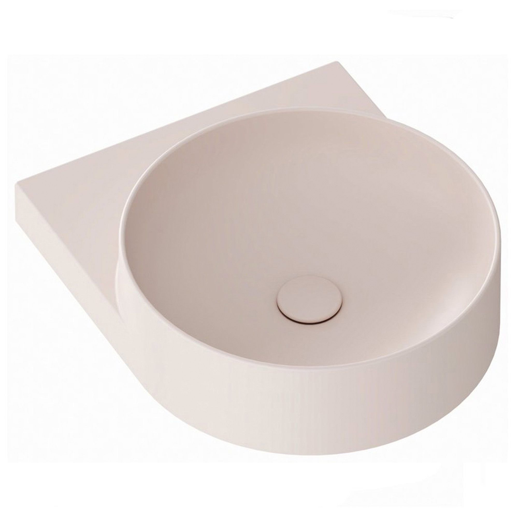 Ravak Håndvask Alabaster Rosa Yard 40 cm med Bundventil og Rustfrit Stål Beslag