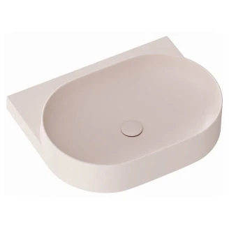 Ravak Håndvask Alabaster Rosa <strong>Yard</strong>  60 cm med Bundventil og Sort Beslag