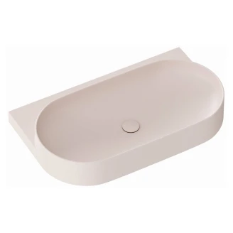 Ravak Håndvask Alabaster Rosa <strong>Yard</strong>  80 cm med Bundventil og Rustfrit Stål Beslag