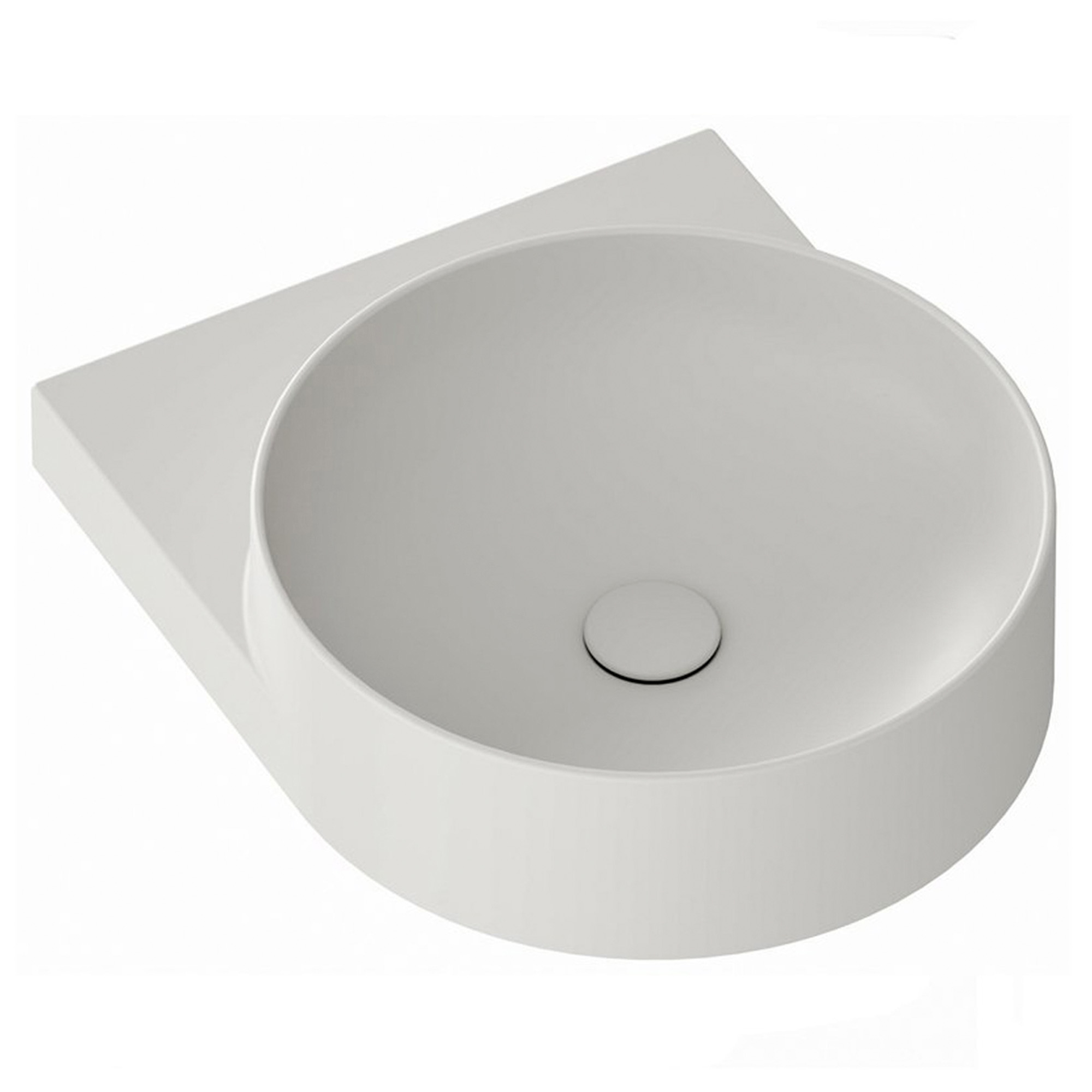 Ravak Håndvask Lysegrå Yard 40 cm med Bundventil og Rustfrit Stål Beslag