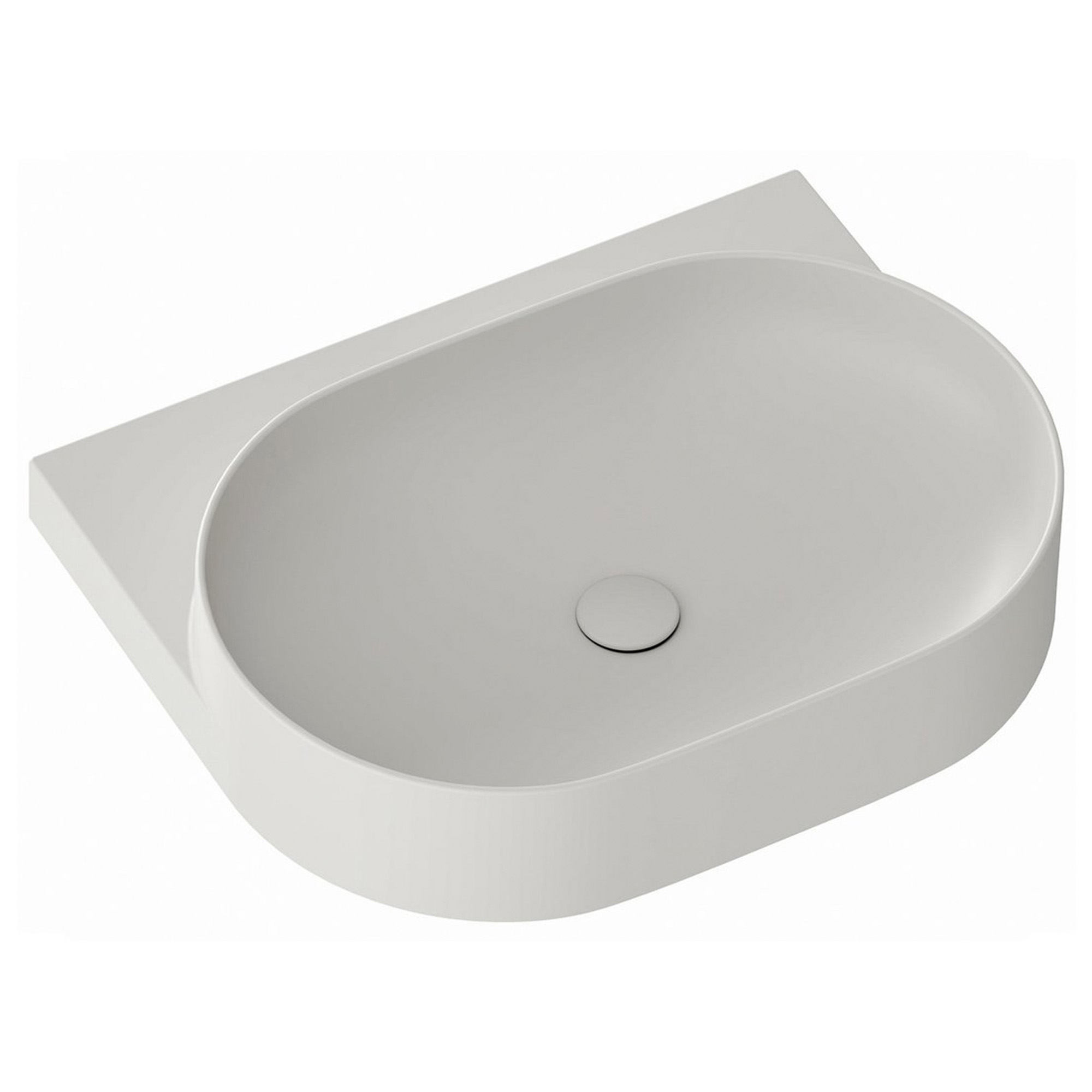 Ravak Håndvask Lysegrå Yard 60 cm med Bundventil og Rustfrit Stål Beslag