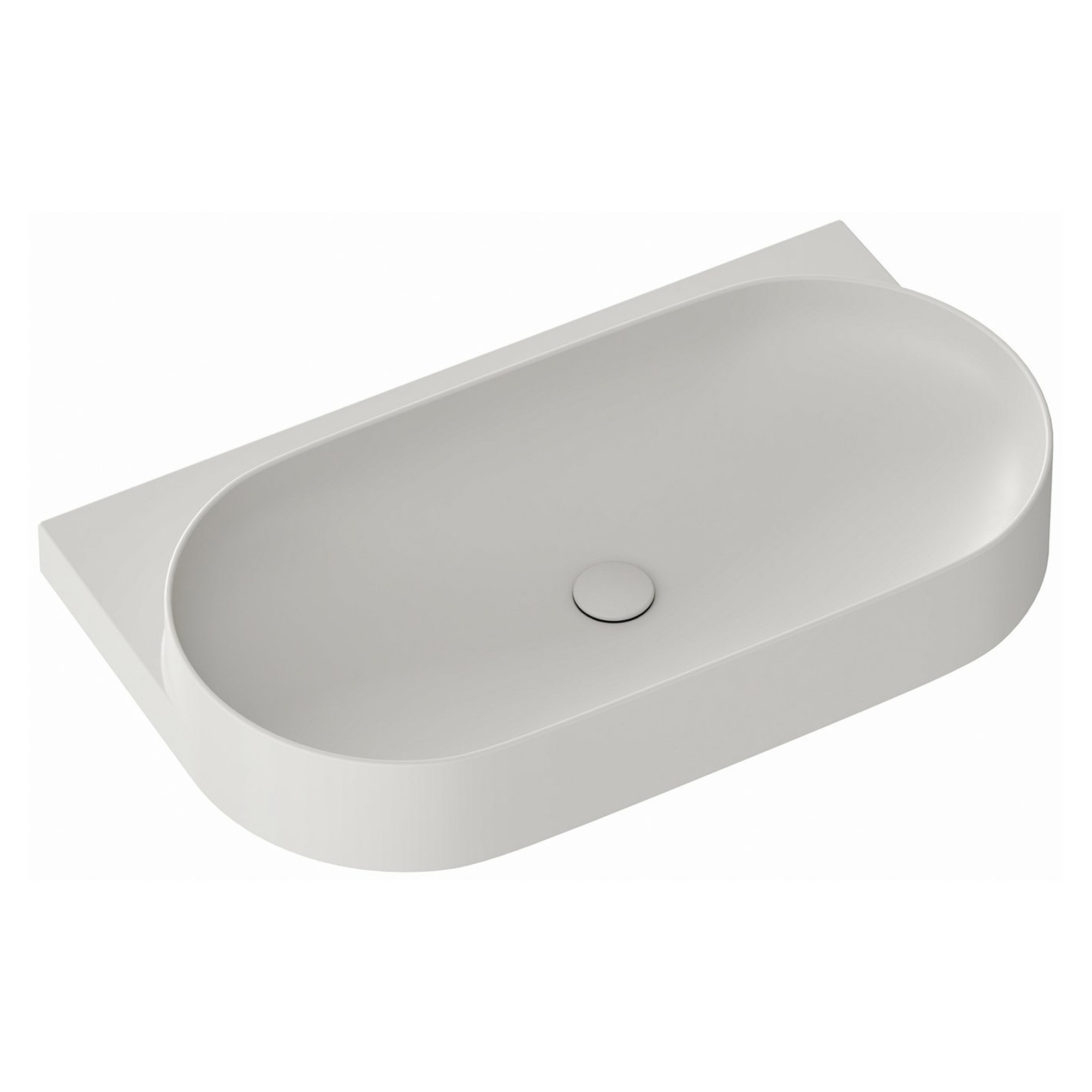 Ravak Håndvask Lysegrå Yard 80 cm med Bundventil og Rustfrit Stål Beslag