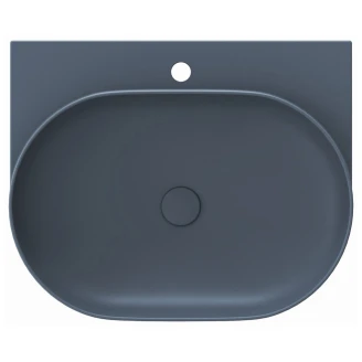 Ravak Håndvask Blå <strong>Yard</strong>  60 cm med Bundventil og Sort Beslag