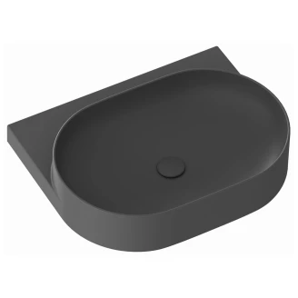 Ravak Håndvask Antracit <strong>Yard</strong>  60 cm med Bundventil og Sort Beslag