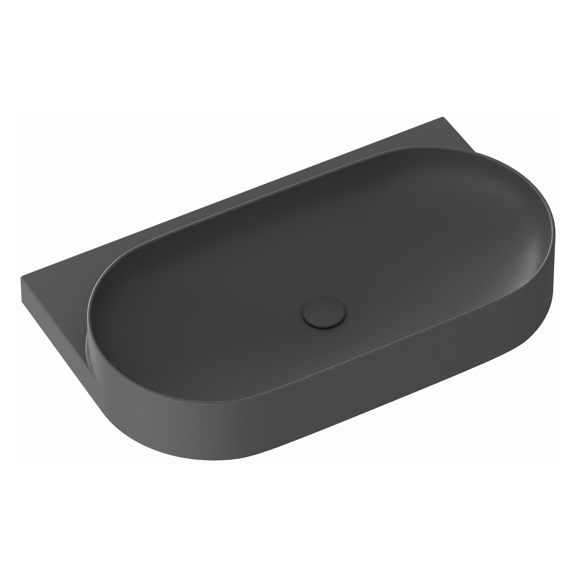 Ravak Håndvask Antracit Yard 80 cm med Bundventil og Rustfrit Stål Beslag