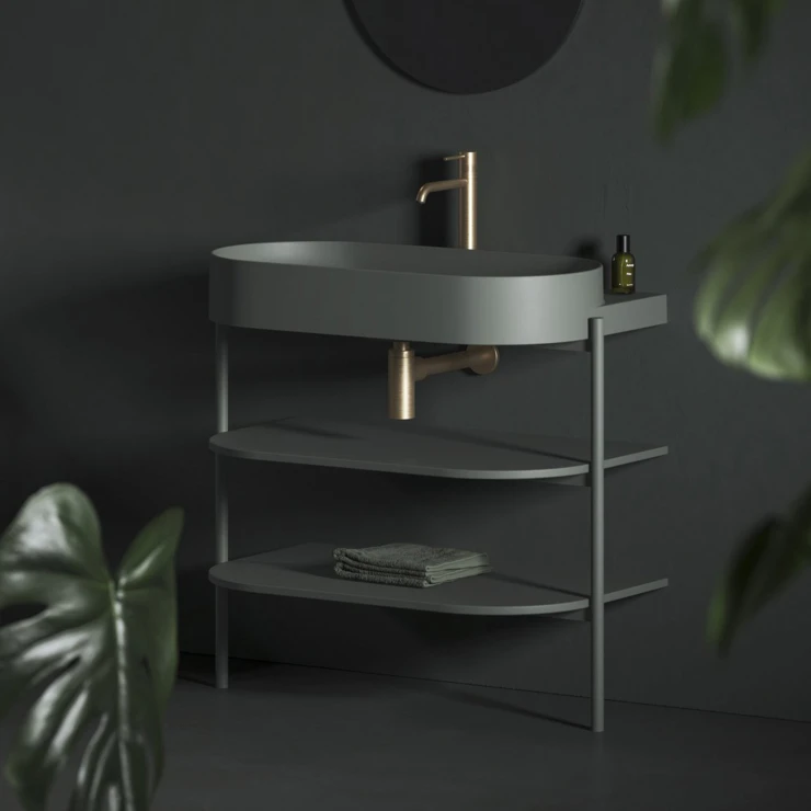 Ravak Underskab Yard Grøn Mat 60 cm med Vask & Bundventil