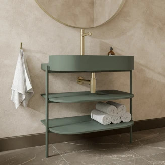 Ravak Underskab <strong>Yard</strong>  Grøn Mat 80 cm med Vask & Bundventil