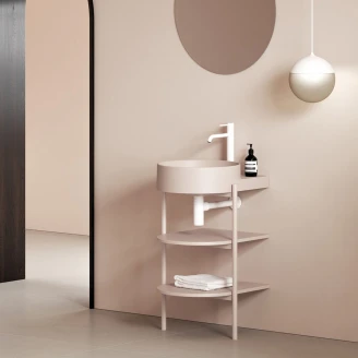 Ravak Underskab <strong>Yard</strong>  Alabaster Rosa Mat 40 cm med Vask & Bundventil