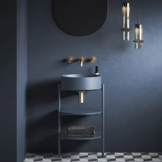 Ravak Underskab Blå Lysegrå Mat 40 cm med Vask & Bundventil