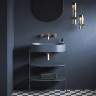 Ravak Underskab Blå Lysegrå Mat 60 cm med Vask & Bundventil