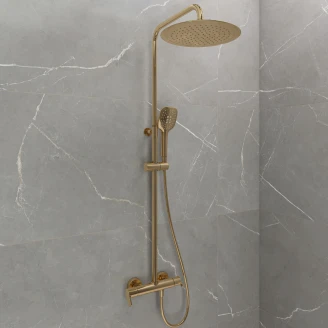 Brusesæt <strong>Grandiose</strong>  Guld Mat Rund med Termostat