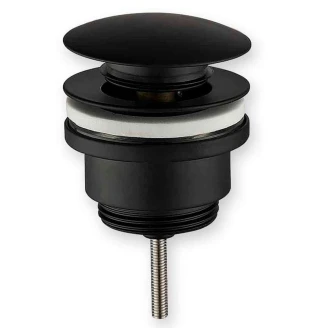 Bundventil Pop-Up Sort til Håndvask med Overløbsafløb